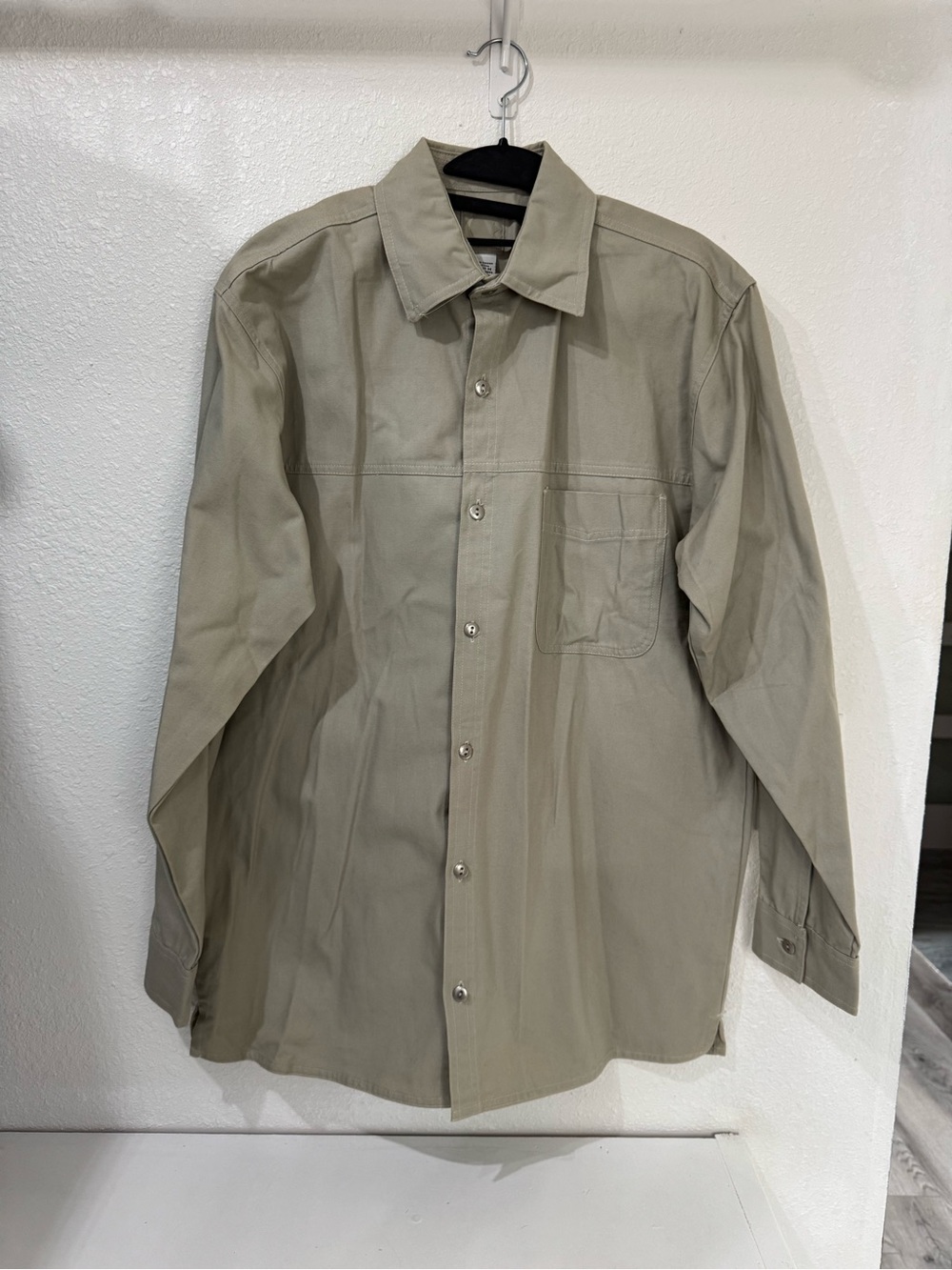 OP Men’s Casual Button-Down Shirt in Khaki Green